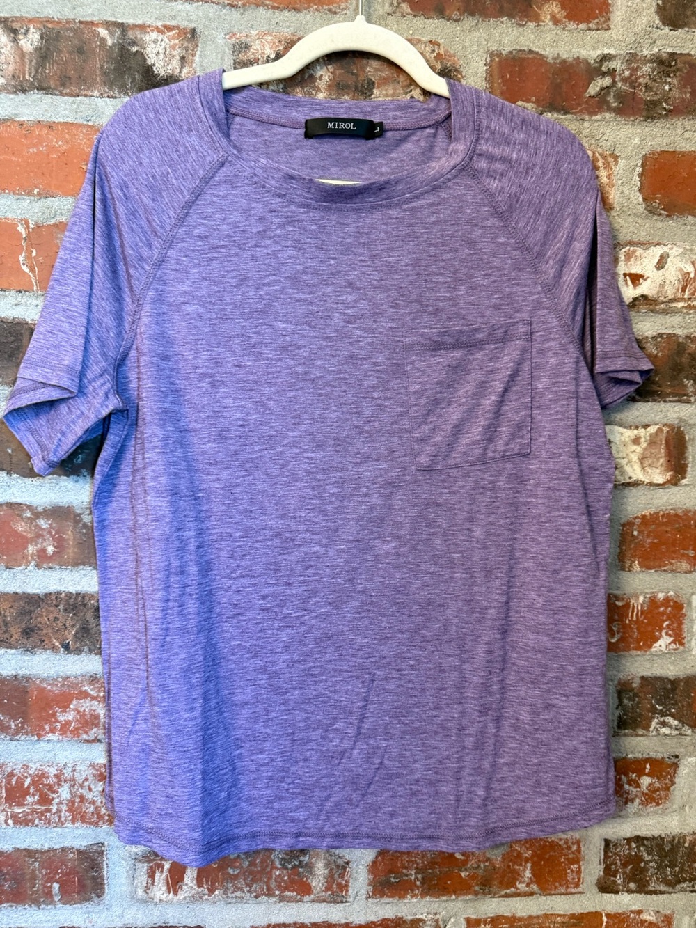 T138 - Mirol Women's Heather Purple Short-Sleeve Pocket Tee